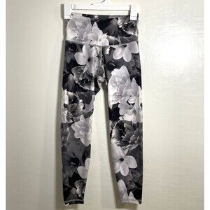 OLD NAVY ACTIVE Elevate Legging Go Dry Womens XS Black & White Floral Activewear